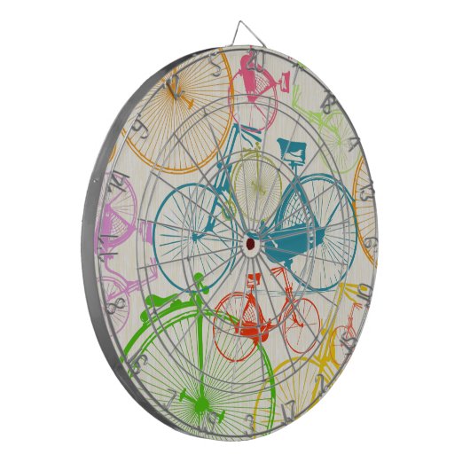  modern fietspatroon, helder kleurneonpatroon dartbord (Voorkant Links)