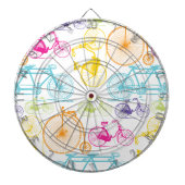  modern fietspatroon, helder kleurneonpatroon dartbord (Voorkant)