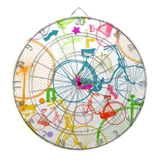  modern fietspatroon, helder kleurneonpatroon dartbord (Voorkant)