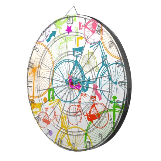  modern fietspatroon, helder kleurneonpatroon dartbord (Voorkant Rechts)