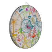  modern fietspatroon, helder kleurneonpatroon dartbord (Voorkant Links)