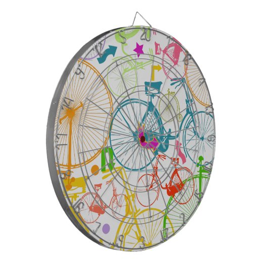  modern fietspatroon, helder kleurneonpatroon dartbord (Voorkant Links)