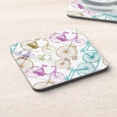 modern fietspatroon, helder kleurneonpatroon drankjes onderzetter (Linkerzijde)