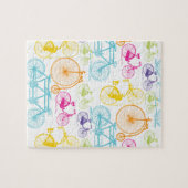  modern fietspatroon, helder kleurneonpatroon legpuzzel (Horizontaal)