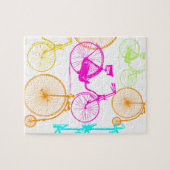  modern fietspatroon, helder kleurneonpatroon legpuzzel (Horizontaal)