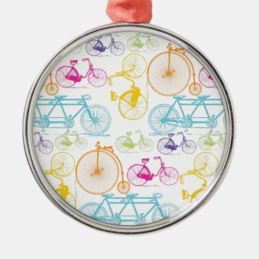  modern fietspatroon, helder kleurneonpatroon metalen ornament (Voorkant)