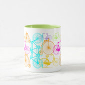 modern fietspatroon, helder kleurneonpatroon mok (Midden)