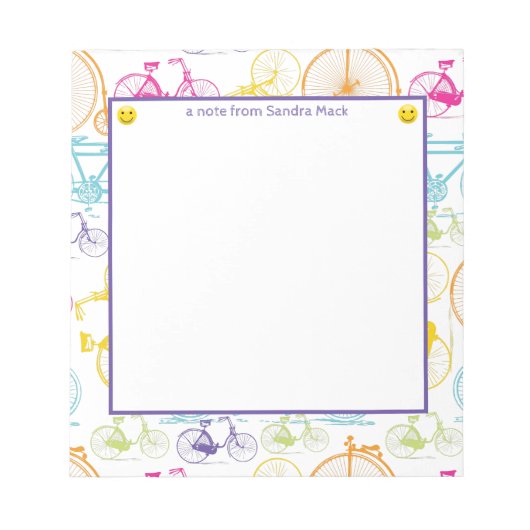 modern fietspatroon, helder kleurneonpatroon notitieblok (Voorkant)