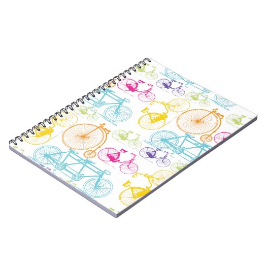  modern fietspatroon, helder kleurneonpatroon notitieboek (Linkerzijde)