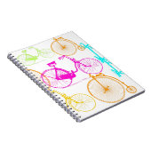  modern fietspatroon, helder kleurneonpatroon notitieboek (Rechterzijde)