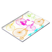  modern fietspatroon, helder kleurneonpatroon notitieboek (Linkerzijde)