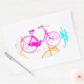  modern fietspatroon, helder kleurneonpatroon ovale sticker (Envelop)