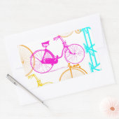 modern fietspatroon, helder kleurneonpatroon rechthoekige sticker (Envelop)