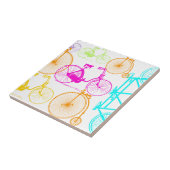  modern fietspatroon, helder kleurneonpatroon tegeltje (Zijkant)