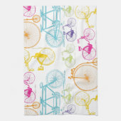 modern fietspatroon, helder kleurneonpatroon theedoek (Verticaal)