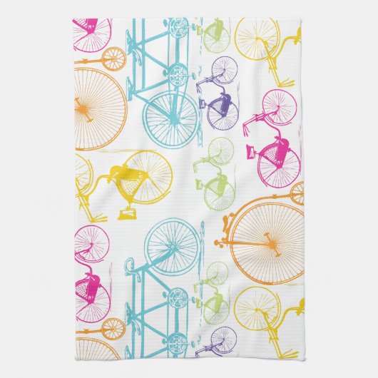  modern fietspatroon, helder kleurneonpatroon theedoek (Verticaal)