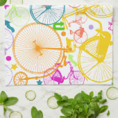 modern fietspatroon, helder kleurneonpatroon theedoek (Gevouwen)