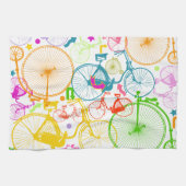  modern fietspatroon, helder kleurneonpatroon theedoek (Horizontaal)