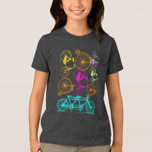  modern fietspatroon, helder kleurneonpatroon Tri-Blend shirt