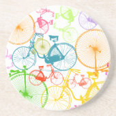  modern fietspatroon, helder kleurneonpatroon zandsteen onderzetter (Voorkant)
