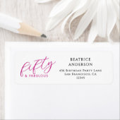 Modern Fifty and Fabulous 50th Birthday Party Etiket (Insitu)