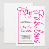 Modern Fifty and Fabulous 50th Birthday Party Kaart (Voorkant / Achterkant)