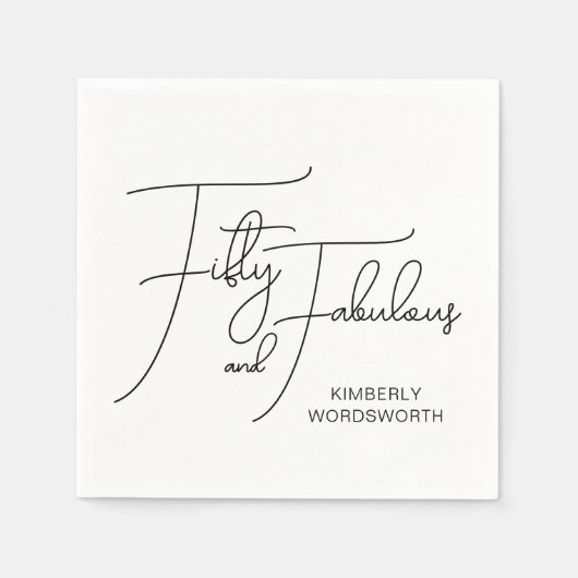 Modern Fifty and Fabulous 50th Birthday Party Servet (Voorkant)