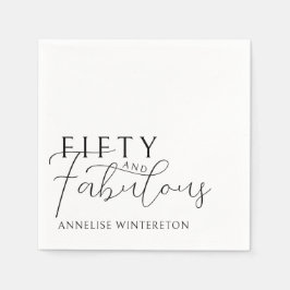 Modern Fifty and Fabulous 50th Birthday Party Servet