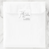 Modern Fifty and Fabulous 50th Birthday Party Vierkante Sticker (Tas)