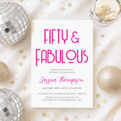 Modern Fifty and Fabulous Art Deco 50th Birthday Kaart