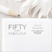 Modern Fifty and Fabulous Bold 50th Birthday Party Etiket (Insitu)