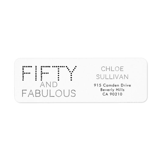 Modern Fifty and Fabulous Bold 50th Birthday Party Etiket (Voorkant)