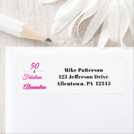 Modern Fifty and Fabulous Bold 50th Birthday Party Etiket