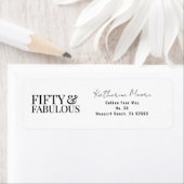 Modern Fifty and Fabulous Bold 50th Birthday Party Etiket (Insitu)