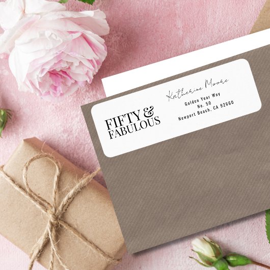 Modern Fifty and Fabulous Bold 50th Birthday Party Etiket