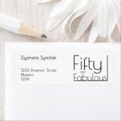 Modern Fifty and Fabulous Bold 50th Birthday Party Etiket (Insitu)