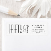 Modern Fifty and Fabulous Bold 50th Birthday Party Etiket (Insitu)