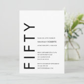 Modern Fifty and Fabulous Bold 50th Birthday Party Kaart (Staand voorkant)