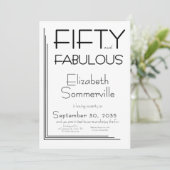 Modern Fifty and Fabulous Bold 50th Birthday Party Kaart (Staand voorkant)