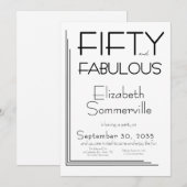 Modern Fifty and Fabulous Bold 50th Birthday Party Kaart (Voorkant / Achterkant)
