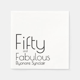 Modern Fifty and Fabulous Bold 50th Birthday Party Servet