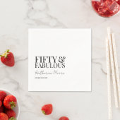 Modern Fifty and Fabulous Bold 50th Birthday Party Servet (Insitu)