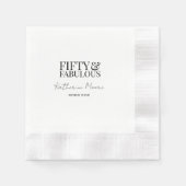 Modern Fifty and Fabulous Bold 50th Birthday Party Servet (Voorkant)