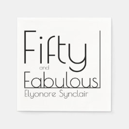 Modern Fifty and Fabulous Bold 50th Birthday Party Servet