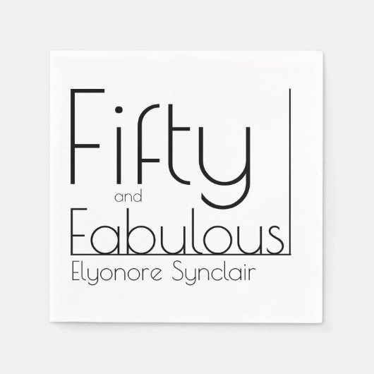 Modern Fifty and Fabulous Bold 50th Birthday Party Servet (Voorkant)
