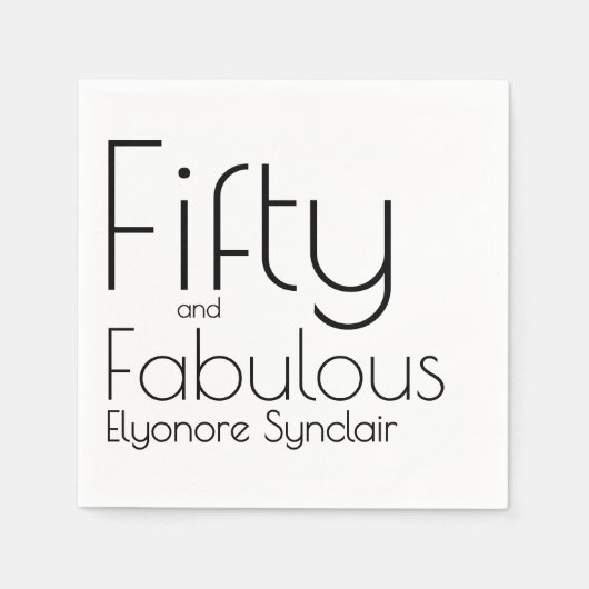 Modern Fifty and Fabulous Bold 50th Birthday Party Servet (Voorkant)