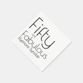 Modern Fifty and Fabulous Bold 50th Birthday Party Servet (Hoek)