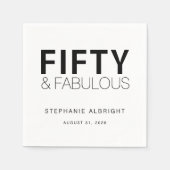 Modern Fifty and Fabulous Bold 50th Birthday Party Servet (Voorkant)