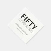 Modern Fifty and Fabulous Bold 50th Birthday Party Servet (Hoek)