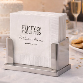 Modern Fifty and Fabulous Bold 50th Birthday Party Servet